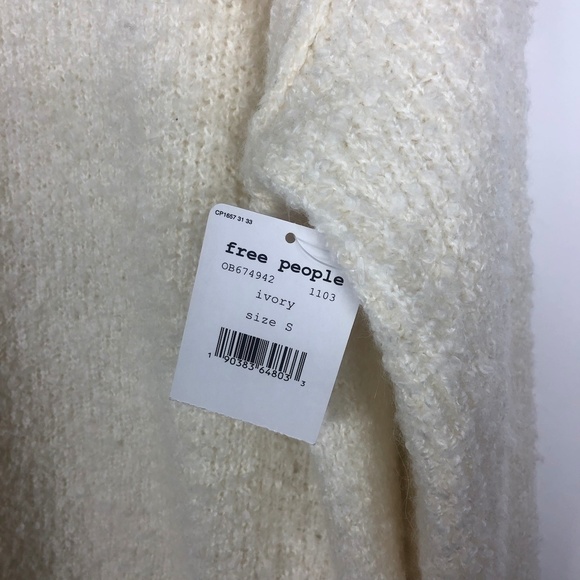 Free People Cream V-Neck Sweater - Picture 7 of 8